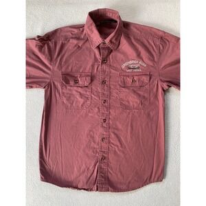 Prairie Mountain Mens Small Button Down Shirt Salmon Greenbrier River Campground
